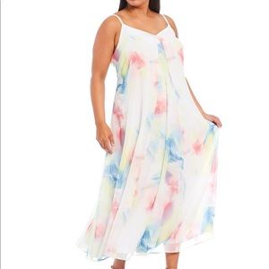 NWT Vince Camuto +size watercolor print maxi dress